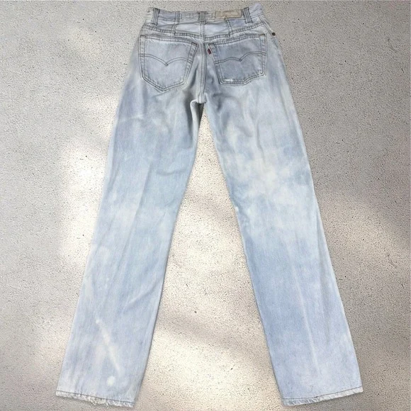 Re/Done x Levis 90s Relaxed Straight Jeans‎ Womens 25 Light Blue Distressed